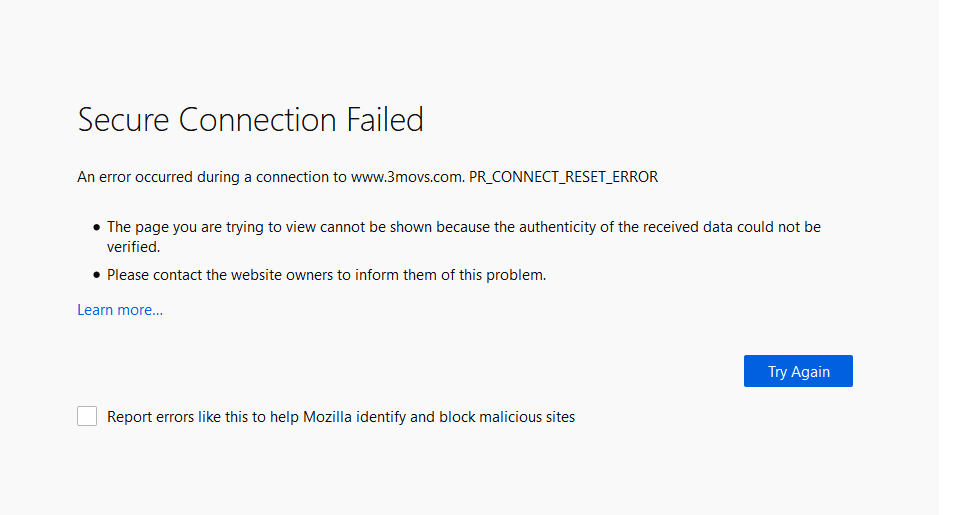 Secure Connection Failed